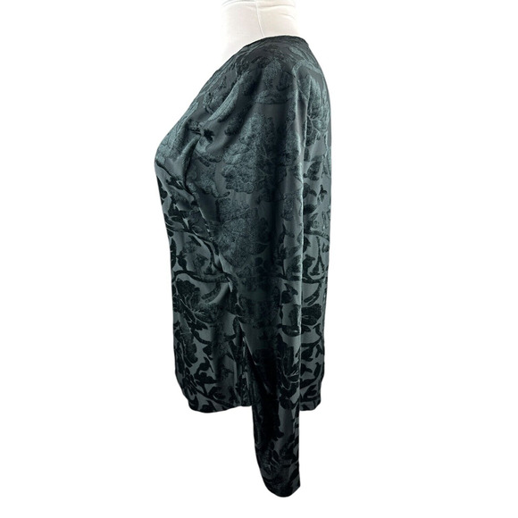 Sundance Bella Grace Floral Velvet Burnout Top Black Long Sleeve Women's Size XL - Picture 10 of 16